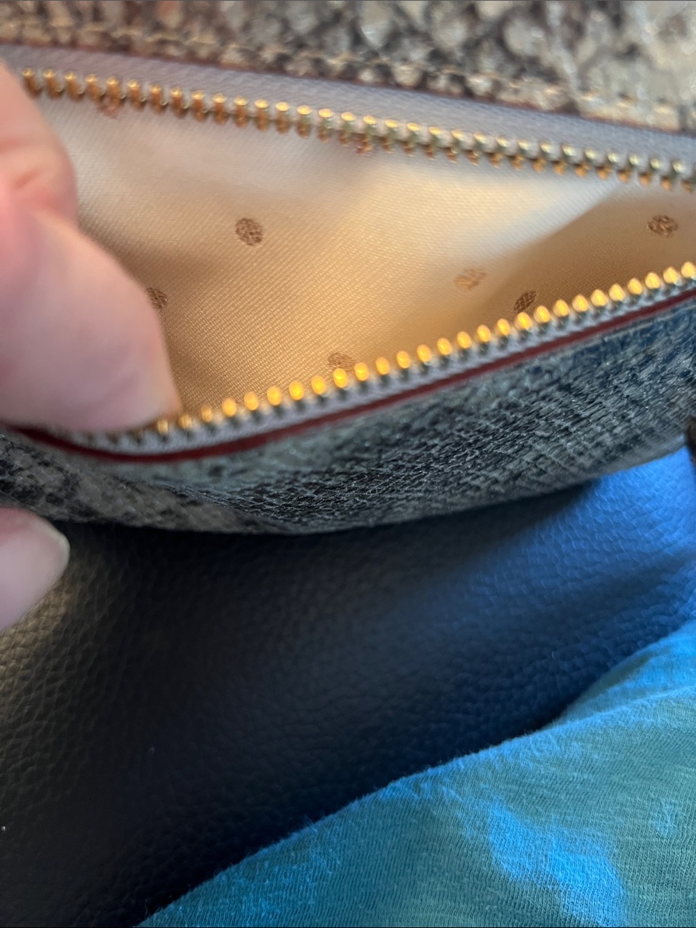 kate spade Metallic Snake-Print Crossbody Bag - Silver and Black - Picture 3 of 8